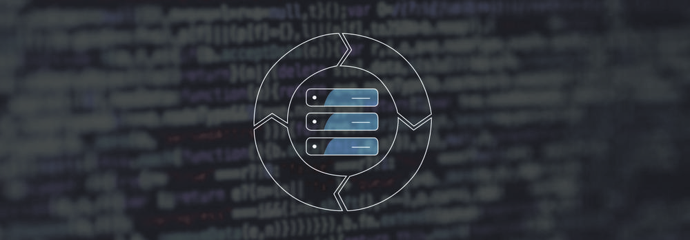 Icône du cycle de vie des données de base sur le code de programmation